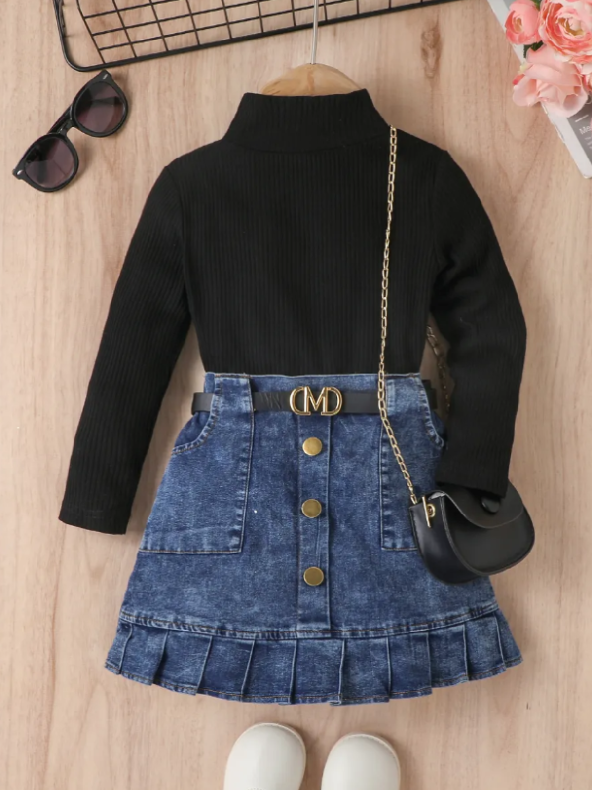 Mia Belle Girls Denim Skirt Set | Cute Outfits For Girls