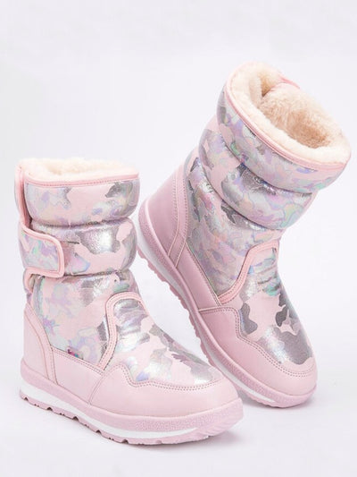 Girls Shoes By Liv and Mia | Pink Metallic Camo Anti Skid Winter Boots