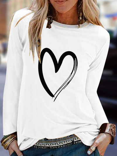 Women's Big Hearted Long Sleeved Top