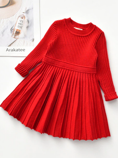 Girls Preppy Chic Dresses | Rib Knit Sweater Dress | Mia Belle Girls