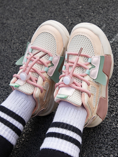 Mia Belle Girls Colorblock Velcro Sneakers | Shoes By Liv And Mia