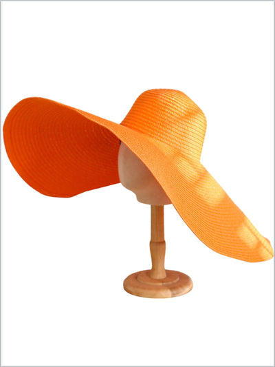 Women's Sun and Sand Floppy Straw Hat - Orange