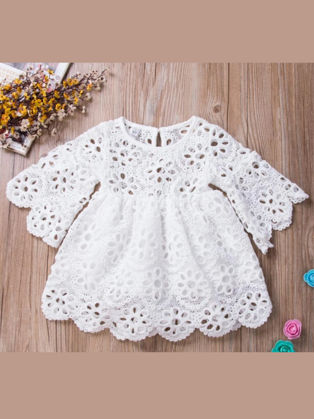 Mommy & Me | Matching Dresses | Mid Sleeve Eyelet Floral Lace Dress
