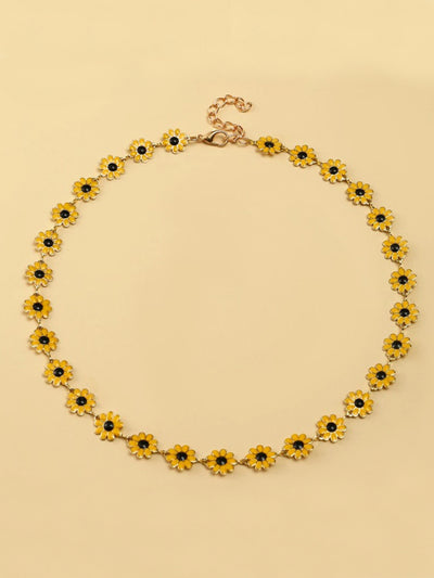 Mia Belle Girls | Enamel Sunflower Necklace | Girls Accessories