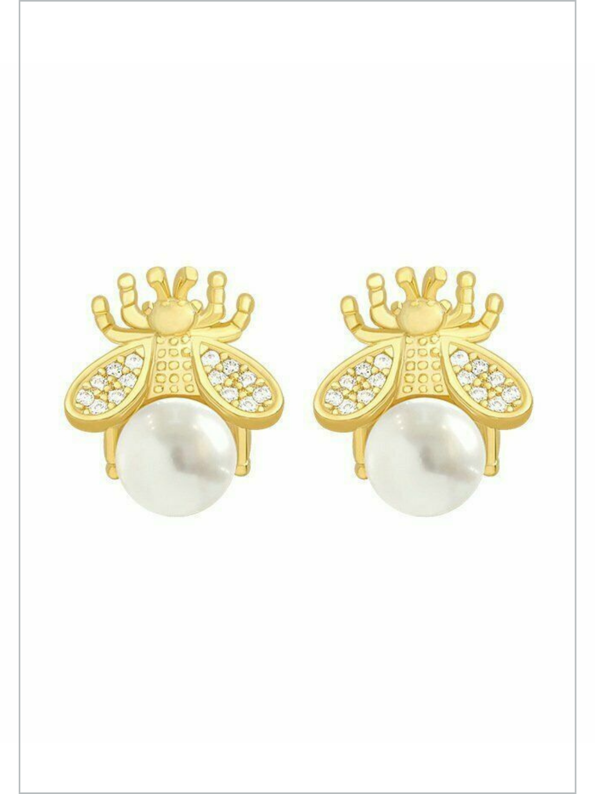 Mia Belle Girls Honey Bee Pearl Stud Earrings | Girls Accessories