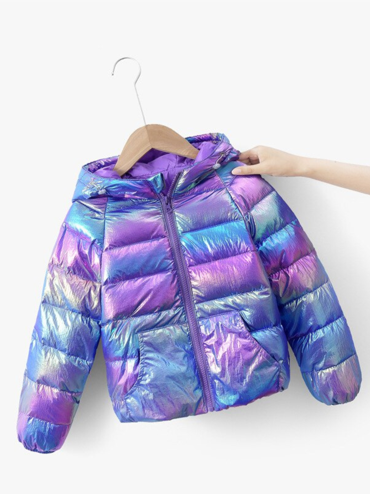 Winter's Sparkle Iridescent Puffer Jacket – Mia Belle Girls