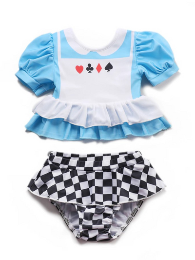 Swimsuits For Little Girls | Alice In Wonderland Two Piece Swimsuit