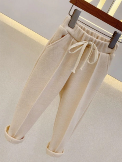 Staying In Today Beige Drawstring Sweatpants