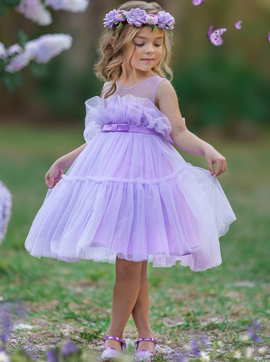Lavender Haze Belted Tutu Dress