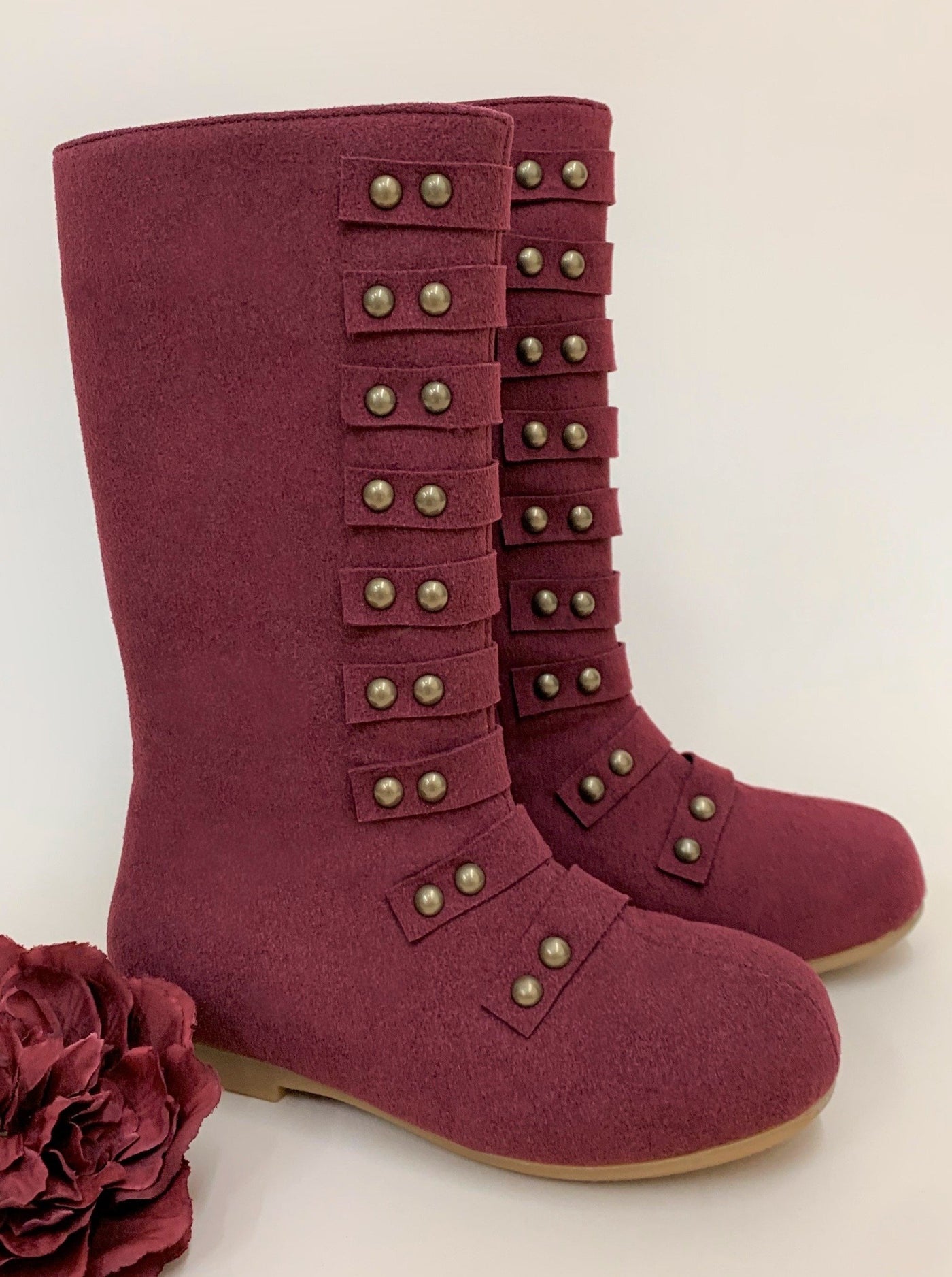 Mia Belle Girls Red Military Style Boots | Shoes By Liv and Mia