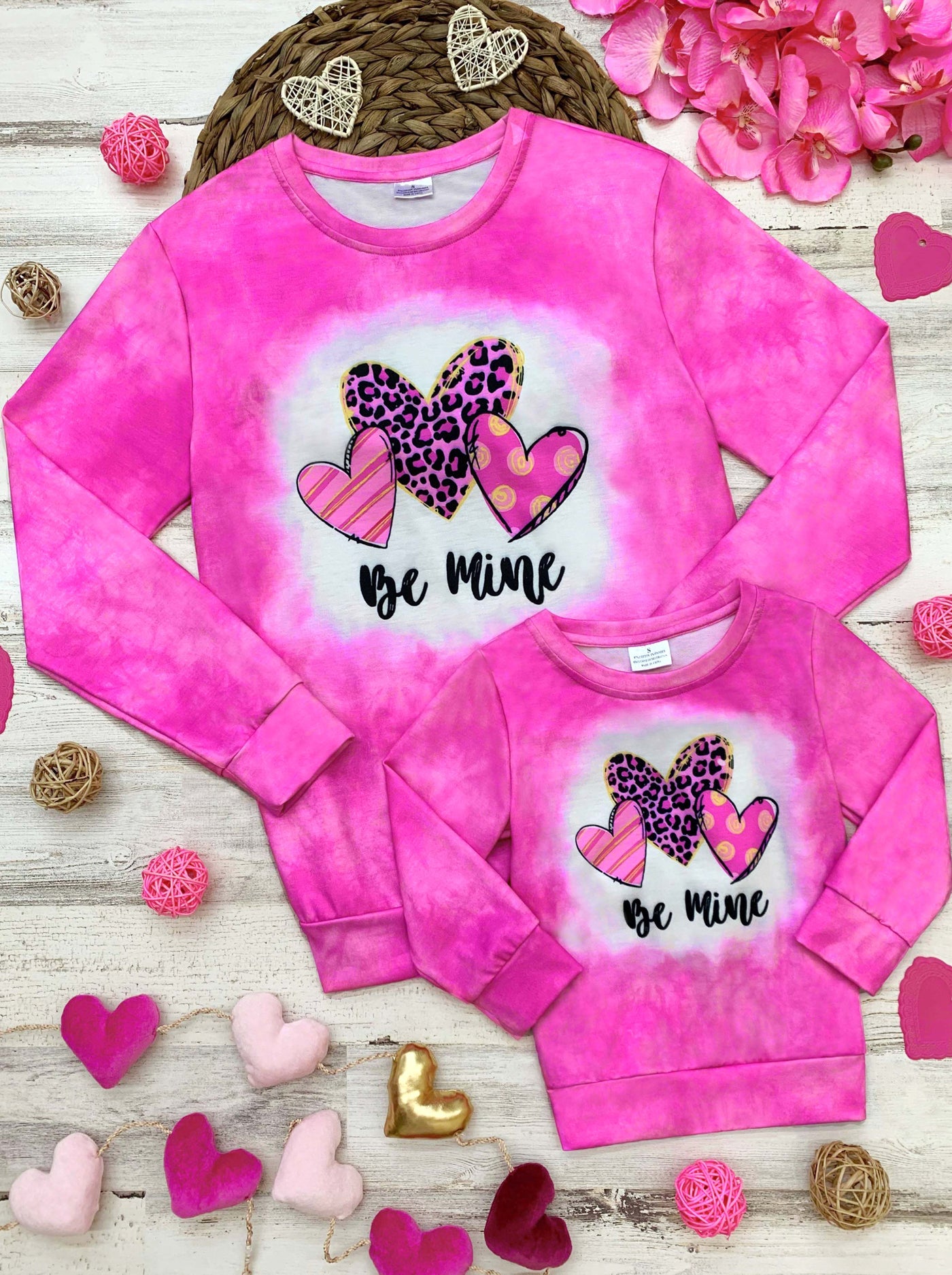 Mommy & Me Matching Tops | Be Mine Tie Dye Long Sleeve Top | Boutique