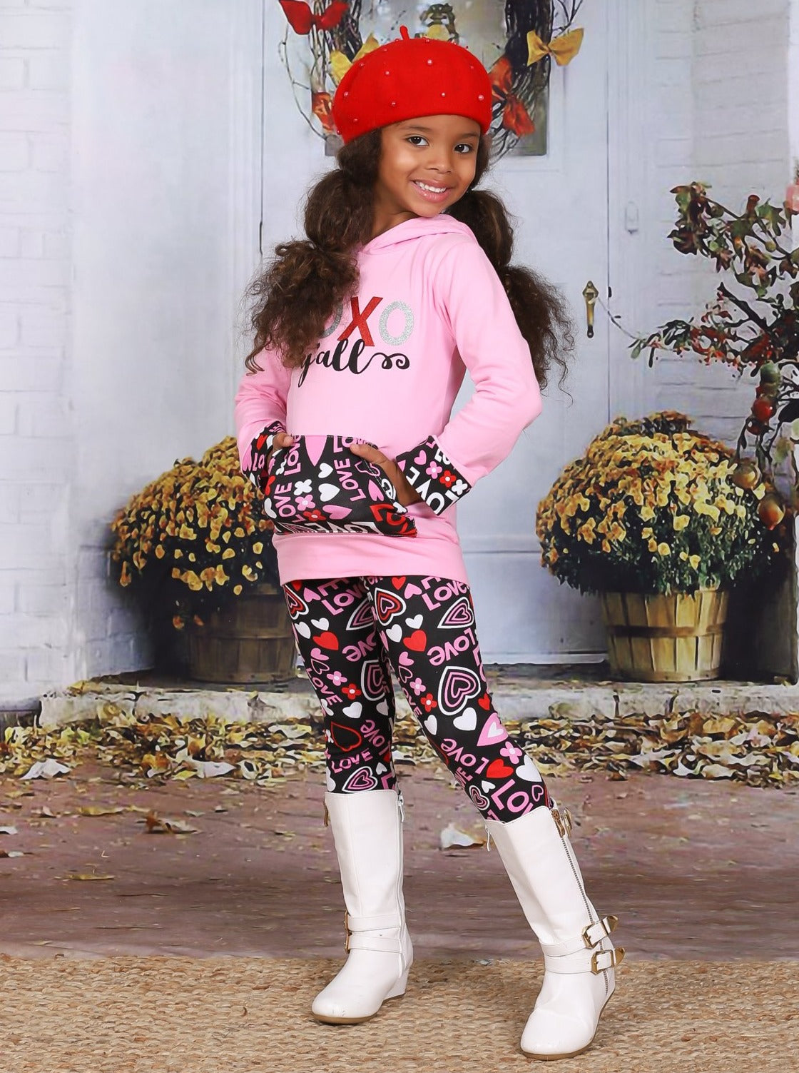 Valentine's Day Outfit | Girls "XOXO Y'all" Hoodie & Legging Set
