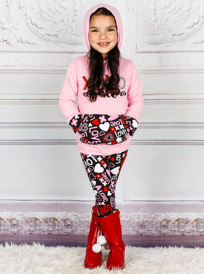Valentine's Day Outfit | Girls "XOXO Y'all" Hoodie & Legging Set