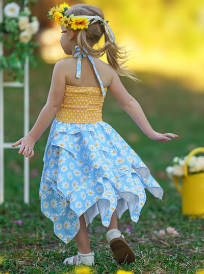 Be The Sunshine Smocked Handkerchief Dress - Mia Belle Girls