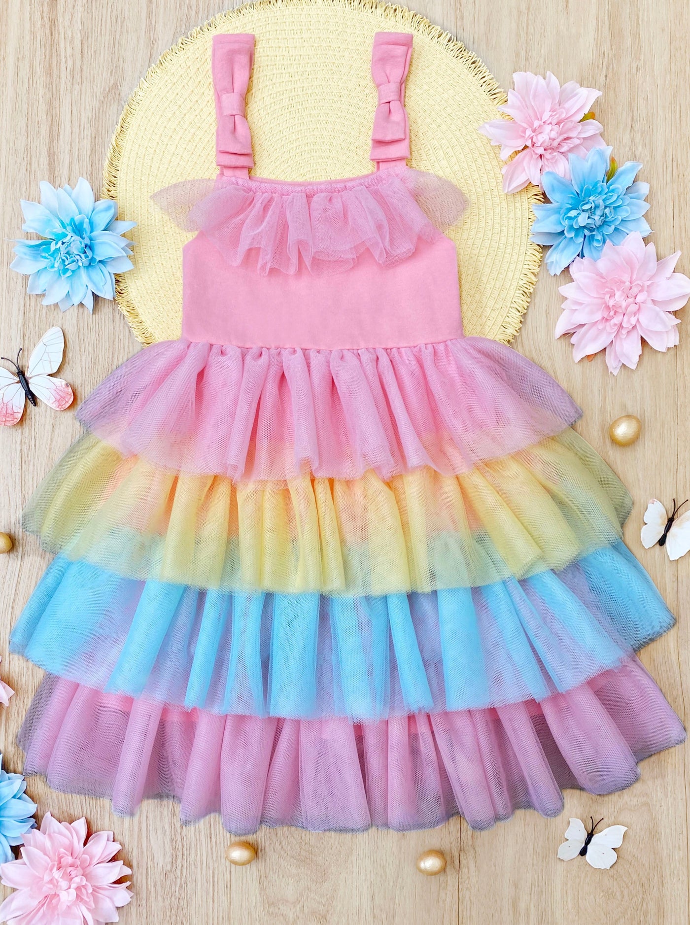 Cute Spring Toddler Outfits | Sleeveless Pastel Tulle Palette Dress