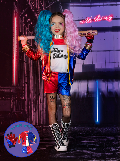 Girls Halloween Costumes | Cute Harley Quinn Costume - Mia Belle Girls