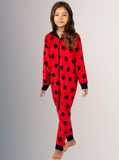Mommy & Me | Halloween Ladybug Hoodie Onesie Pajamas | Mia Belle Girls