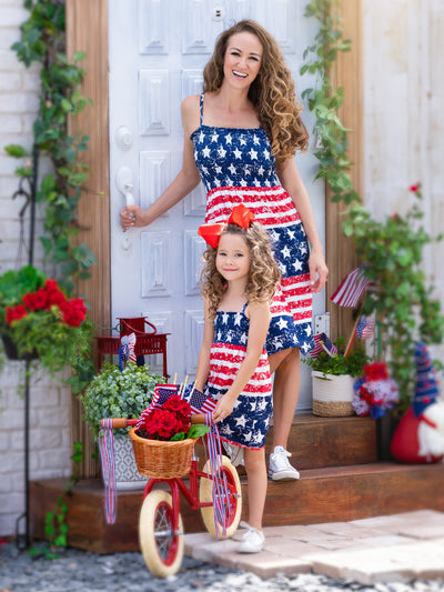 Mommy And Me US Flag Smocked Sundress | 4th Of July Dresses