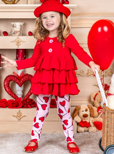 Kids Valentine's Clothes | Girls Heart Lollipop Tunic & Legging Set