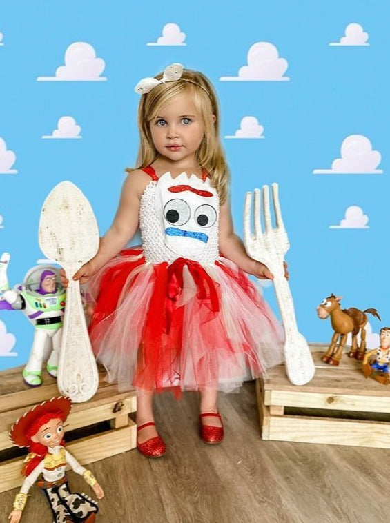 Halloween Costumes | Toy Story Inspired Forky Tutu Dress  | Mia Belle Girls