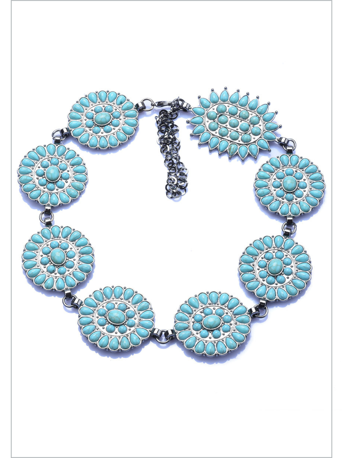 Girls Clothing Accessories | Turquoise Chain Belt | Mia Belle Girls