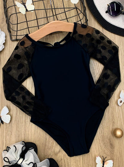 Mia Belle Girls Polka Dot Sleeve One Piece Swimsuit | Resort Wear