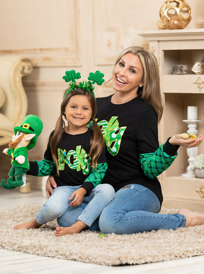 St. Patrick's Day Clothes | Mommy & Me Lucky Argyle Colorblock Top