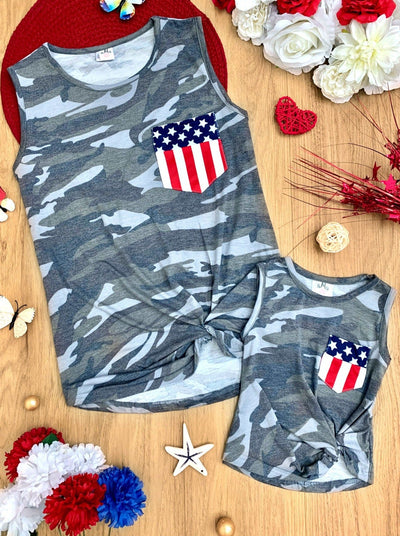 Mommy And Me 4th of July Camo Tank Tops | Mia Belle Girls