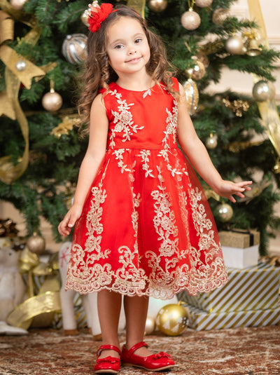 Winter Dresses for Kids |  Embroidered Holiday Dress | Mia Belle Girls