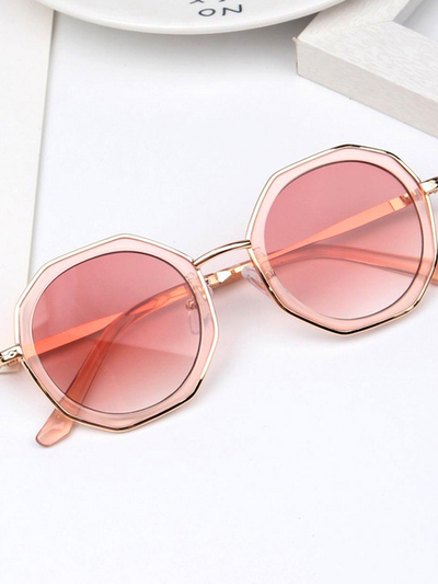 girls octagon shaped sunglasses pink
