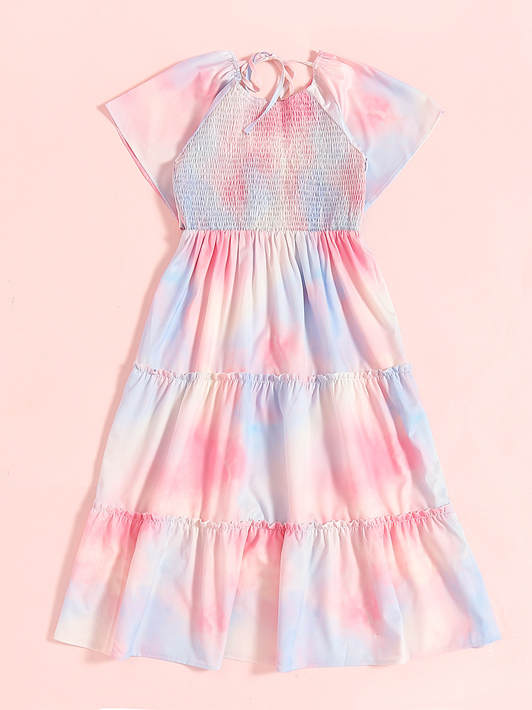 Mia Belle Girls Pastel Tie Dye Smock Dress | Mommy And Me Outfits
