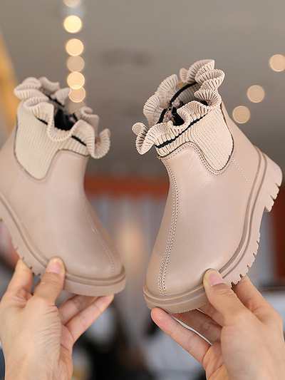 Little Girls Shoes By Liv & Mia | Ruffle Sock Boots - Mia Belle Girls