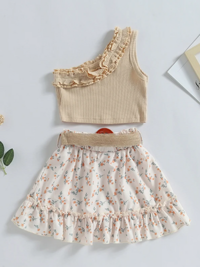Mia Belle Girls Floral Skirt Set | Girls Spring Outfits