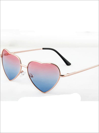 Girls Metallic Heart Sunglasses - Pink - Girls Accessories