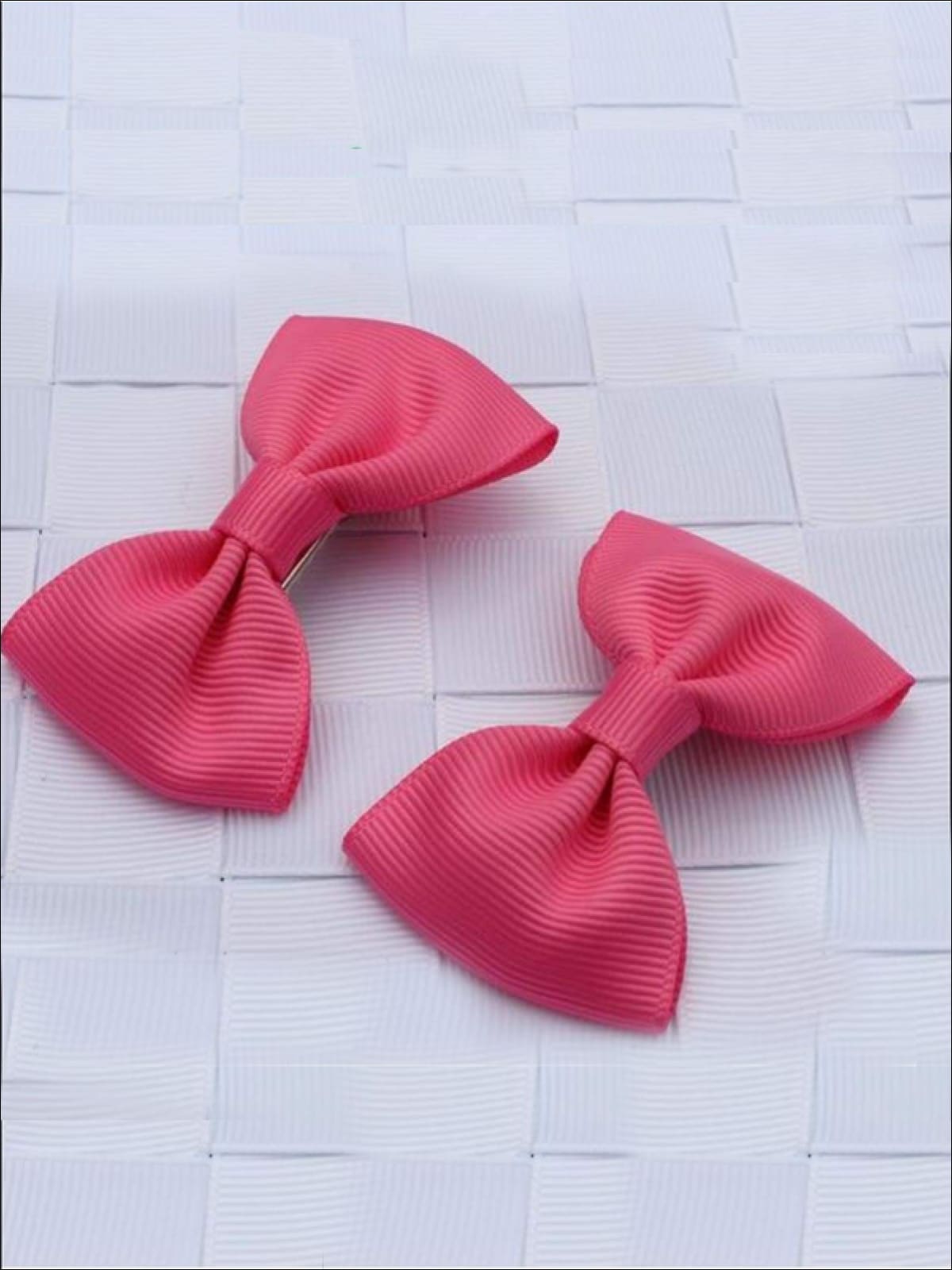 Girls Mini Bow Tie Hair Clips ( Multiple Color Options) - Pink - Hair Accessories