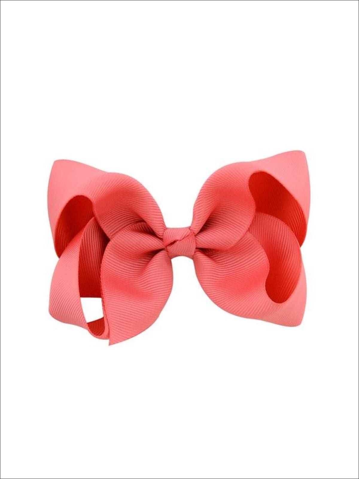 Girls Pastel Color Hair Bow Clip - Coral / 3inch - Hair Accessories