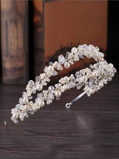 Mia Belle Girls Pearl And Crystal Beaded Headband | Girls Accessories