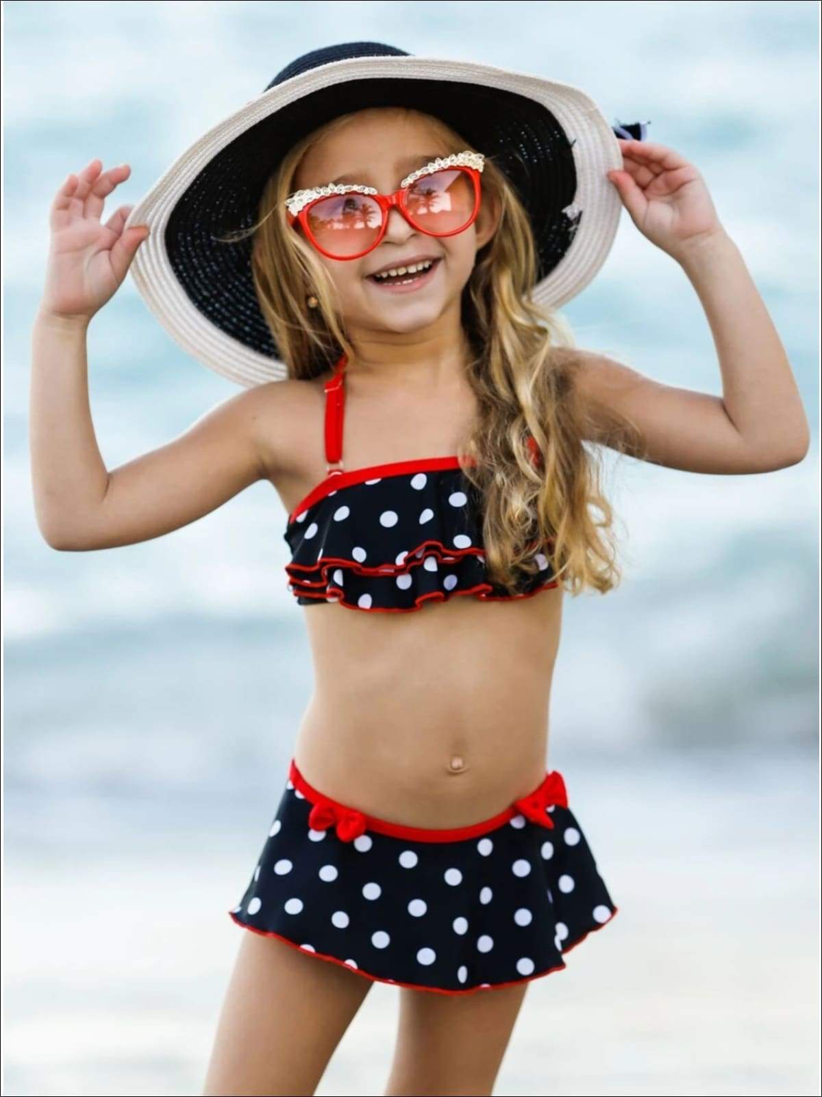 Dots For Days Two Piece Skirted Swimsuit