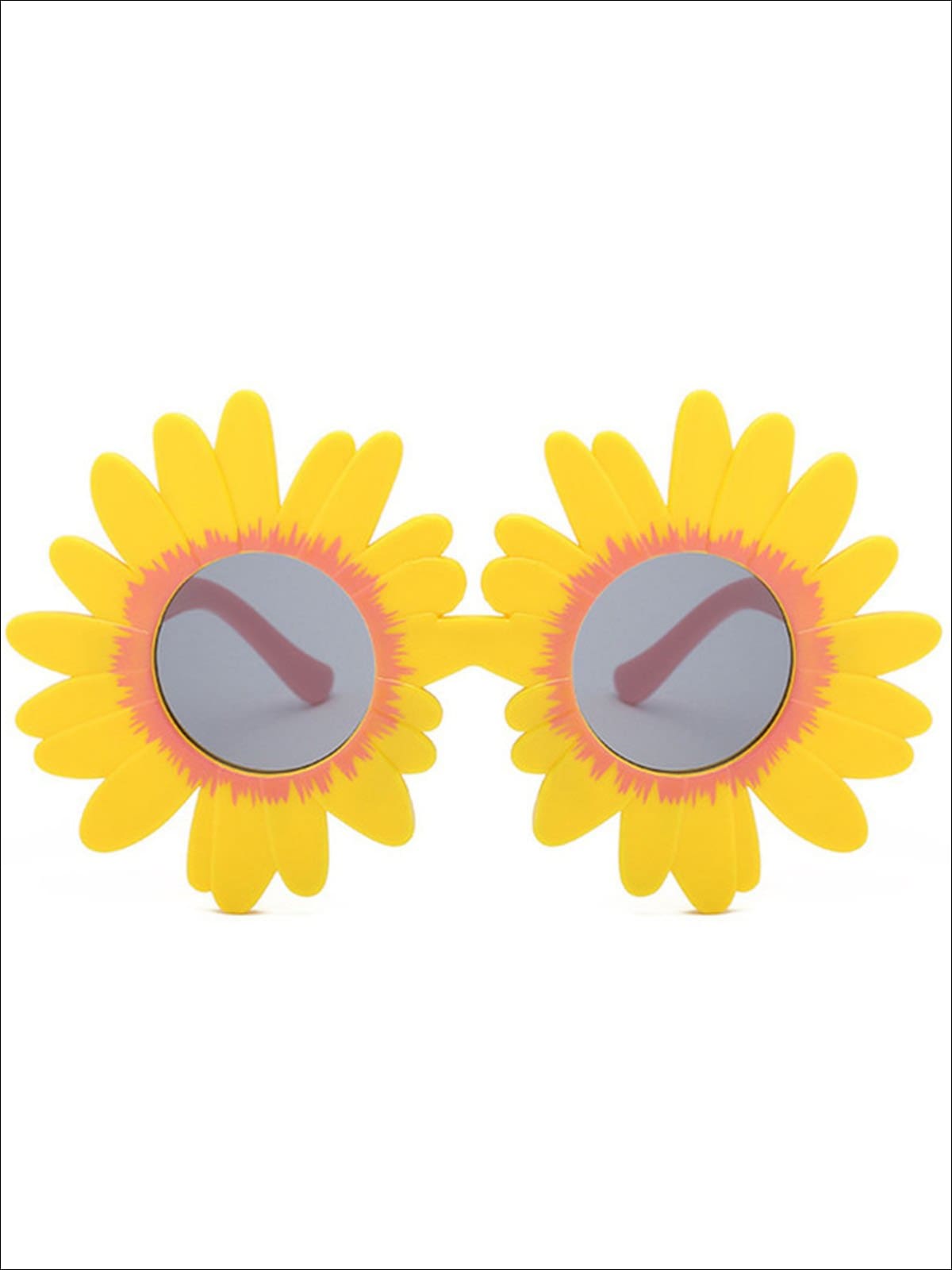 Girls Round Flower Sunglasses - Yellow - Girls Accessories
