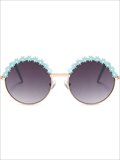 Girls Round Vintage Floral Sunglasses - Girls Accessories