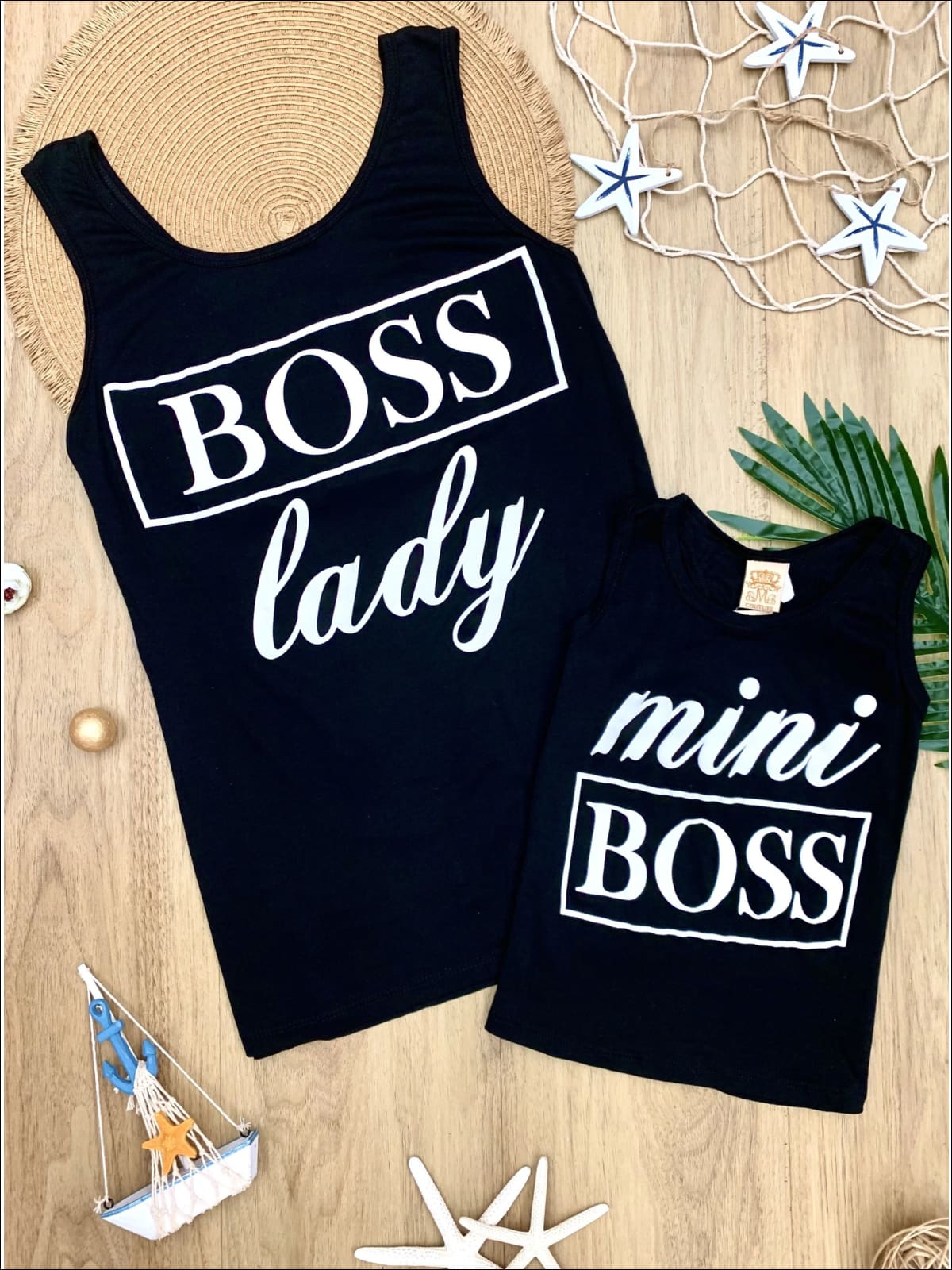 Mommy & Me Boss Lady & Mini Boss Graphic Tank - Black / 2T/3T - Mommy & Me Top