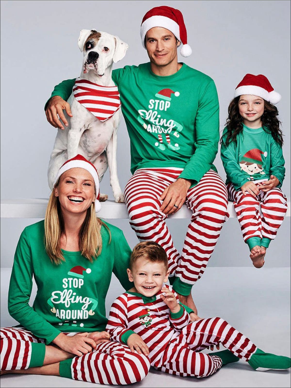 Family Christmas Pajamas Set  Stop Elfing Around Christmas Pajama