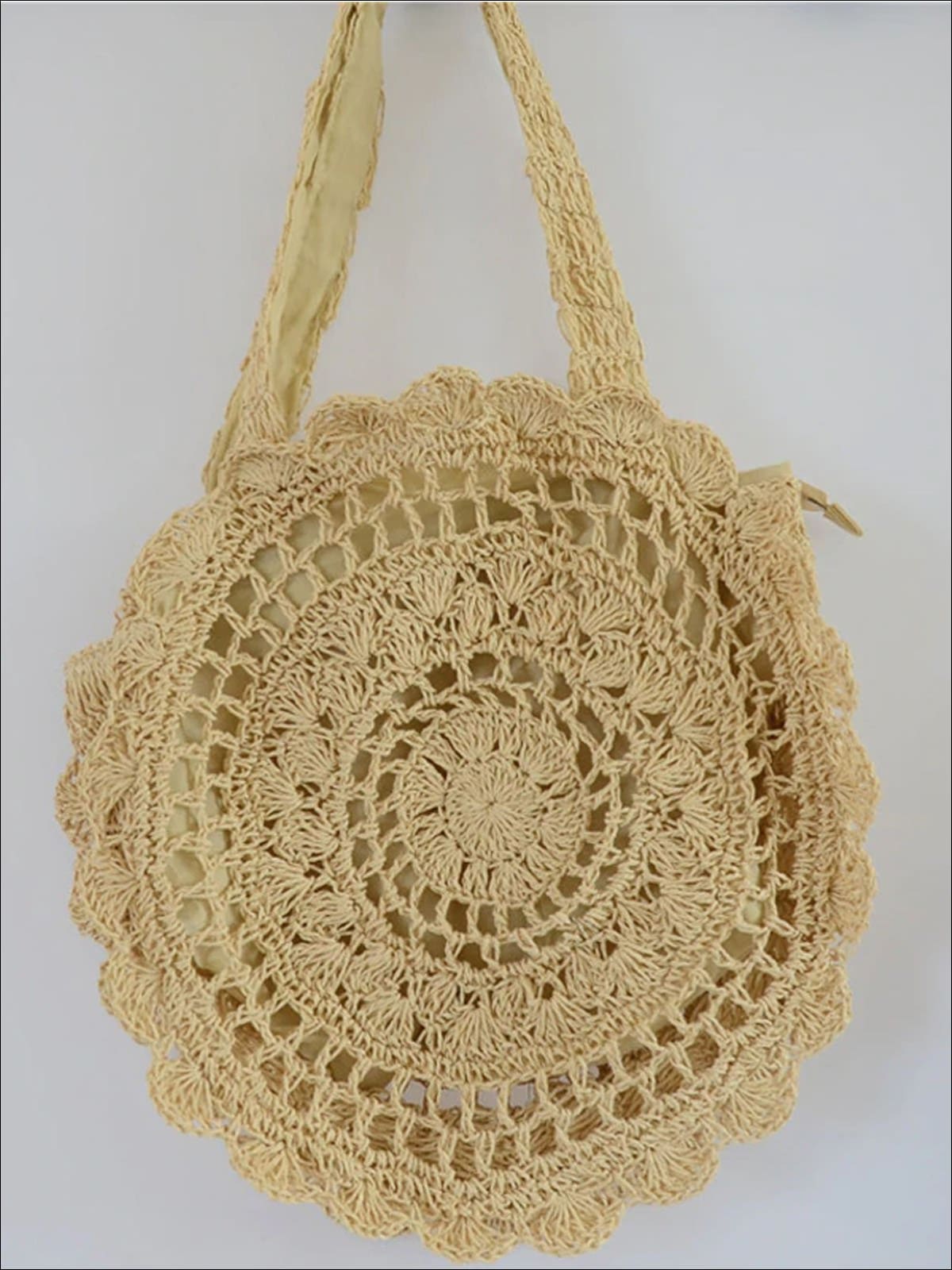 Womens Oversize Knitted Bohemian Shoulder Bag - Beige / (30cm<Max Length<50cm) - Womens Accessories