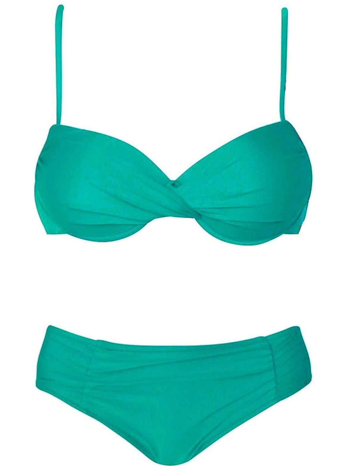Womens Push Up Plus Size Vintage Two Piece Swimsuit - Green / M - Womens Swimsuit