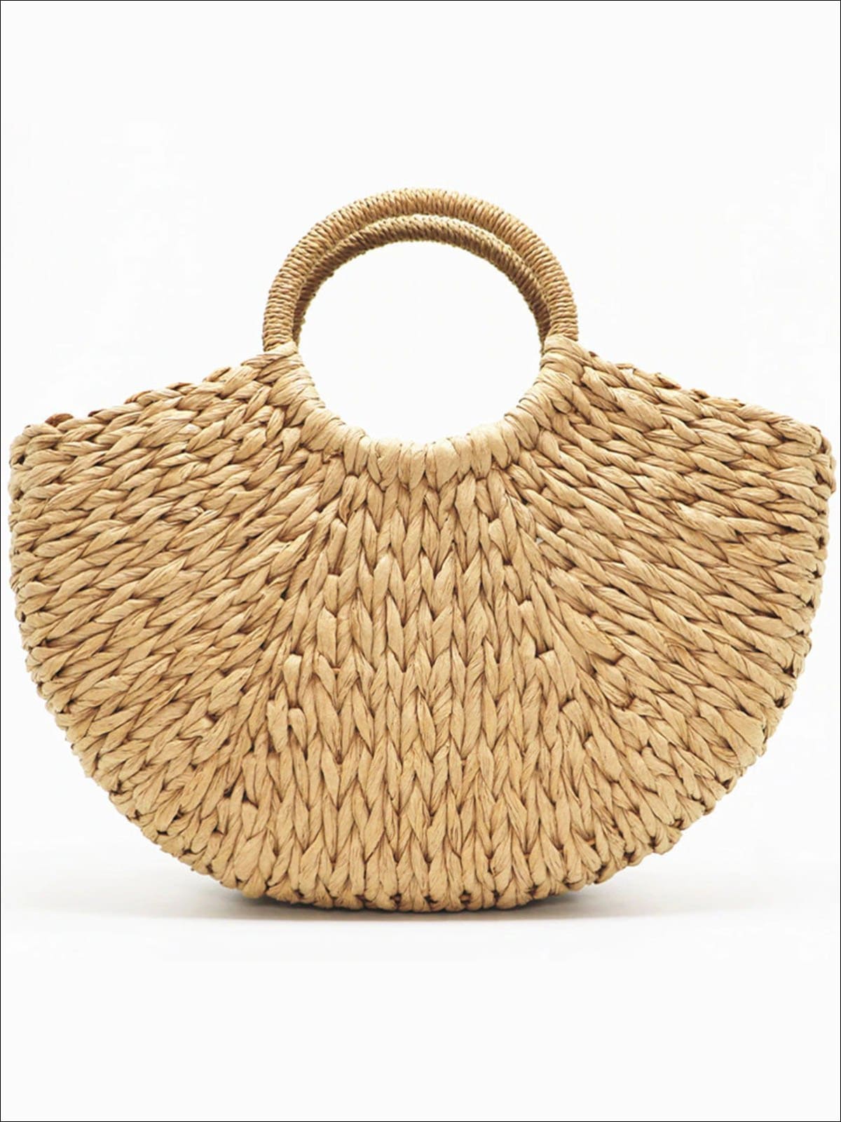 Womens Spring Woven Straw Bag - brown - Womens Accessories