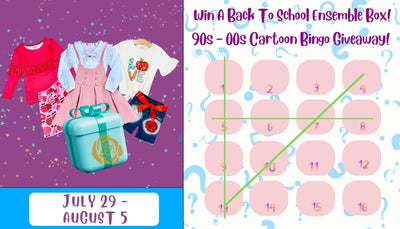90s - 00s Cartoon Bingo Giveaway! Win A Back To School Ensemble Box