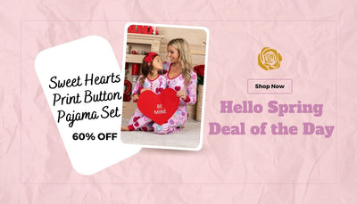 Hello Spring Deal of the Day: Mommy and Me Sweet Hearts Print Button Pajamas