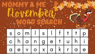 Mommy & Me Activities: Thankful November Word Search