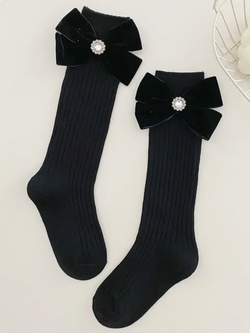 Black Dollhouse Darling Bow Socks