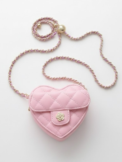 Sweetheart Quilted Chain Crossbody Bag